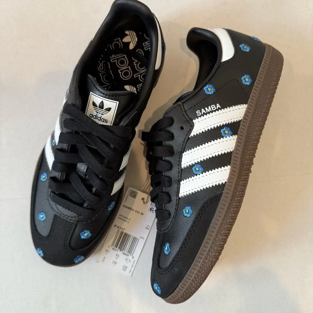 adidas Samba OG Sneakers | Floral Detail | Size 6 | NIB
